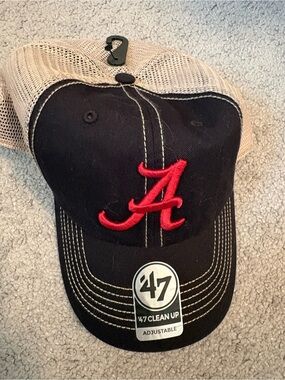 University of Alabama New 47 Black and Tan Trucker Cap with Red 'A' Logo